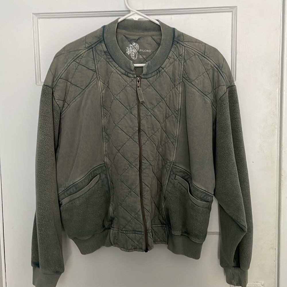 Pilcro moto-style zip up sweatshirt